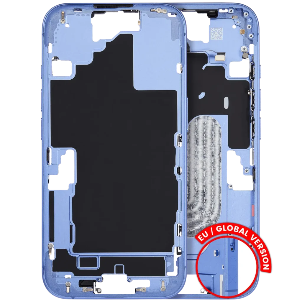Mid-Frame Housing W/ Small Parts For iPhone 16 (EU / Global Version) (Used OEM Pull: Grade C) (Ultramarine)