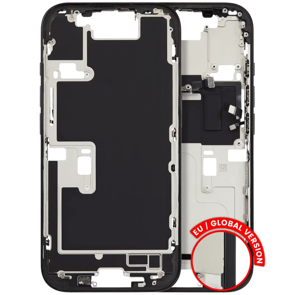 Mid-Frame Housing W/ Small Parts For iPhone 16 Pro (EU / Global Version) (Used OEM Pull: Grade A) (Black Titanium)