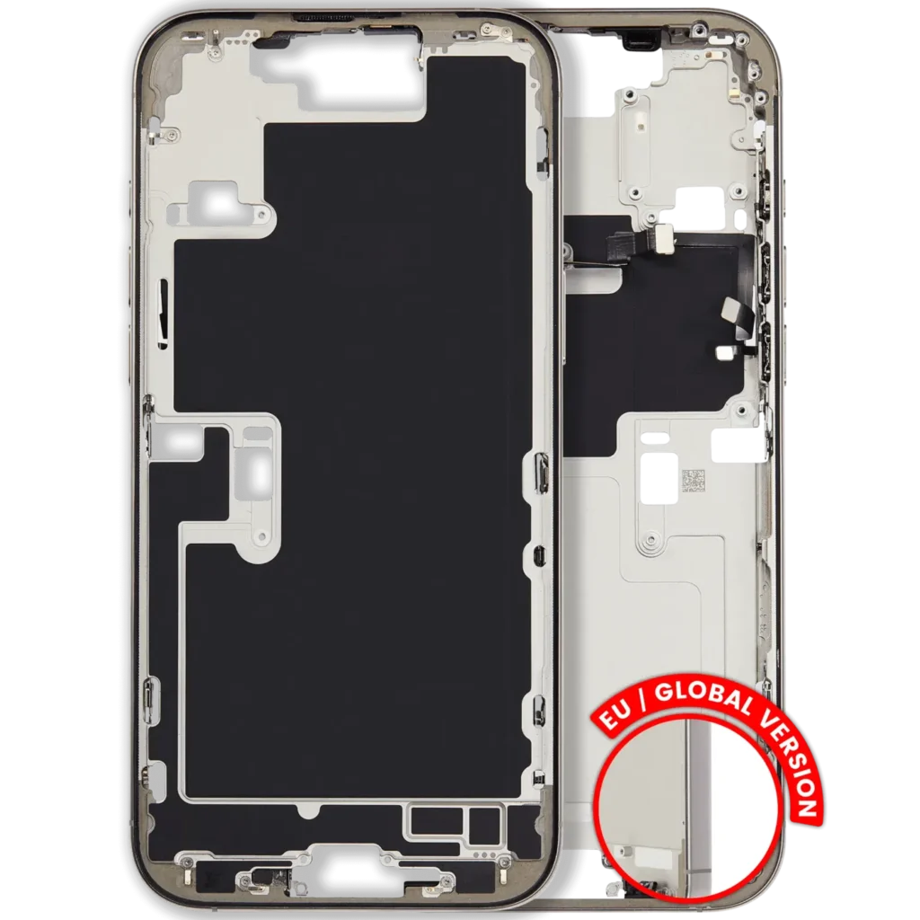 Mid-Frame Housing W/ Small Parts For iPhone 16 Pro Max (EU / Global Version) (Used OEM Pull: Grade C) (Natural Titanium)