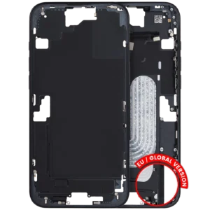 Mid-Frame Housing W/ Small Parts For iPhone 16 Plus (EU / Global Version) (Used OEM Pull: Grade C) (Black)