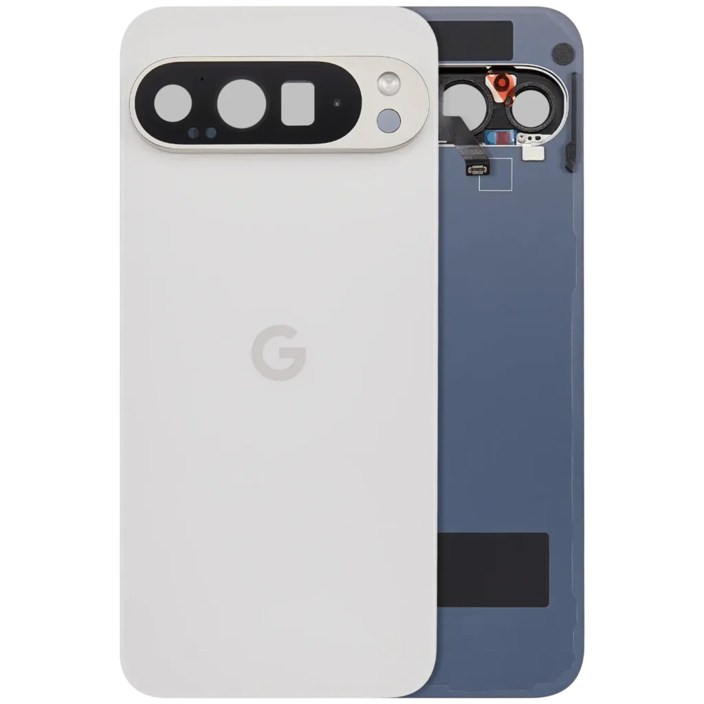 Back Cover Housing With Small Components Pre-Installed For Google Pixel 9 Pro XL (Used OEM Pull: Grade A) (Porcelain)