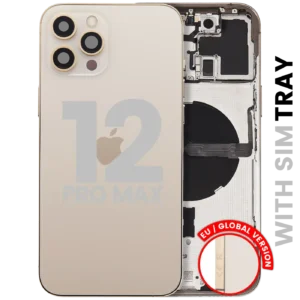Back Housing W/ Small Parts For iPhone 12 Pro Max (EU / Global Version) (Used OEM Pull: Grade A) (Gold)