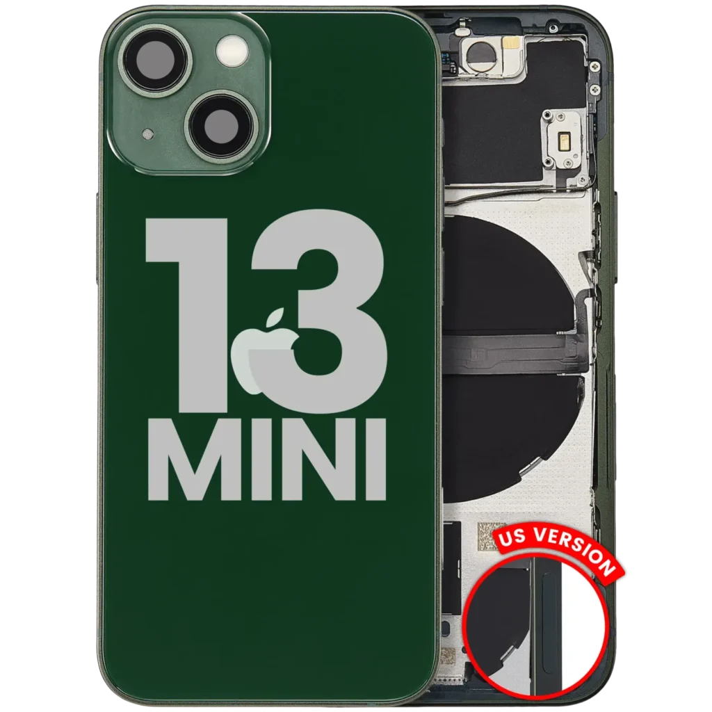 Back Housing W/ Small Parts For iPhone 13 Mini (US Version) (Used OEM Pull: Grade B) (Green)