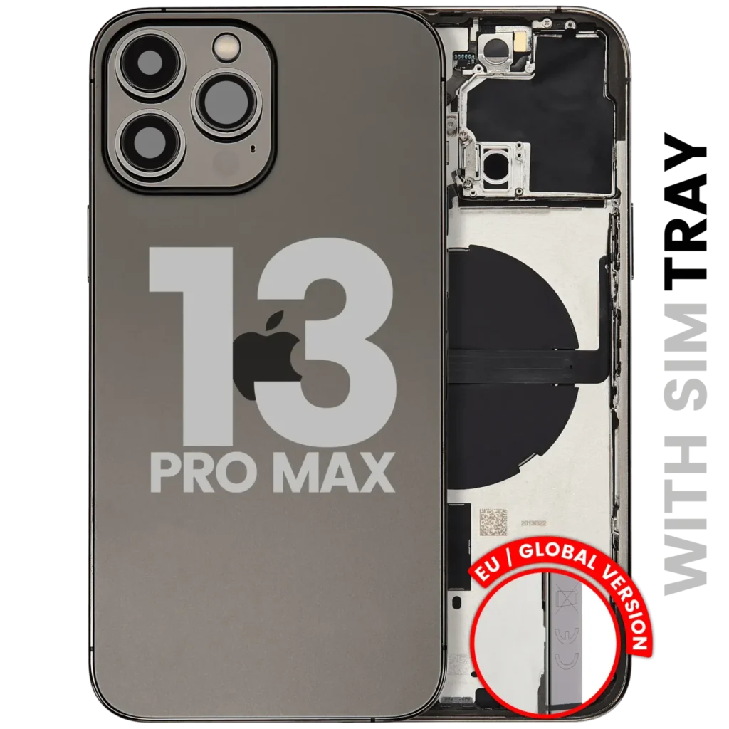 Back Housing W/ Small Parts For iPhone 13 Pro Max (EU / Global Version) (Used OEM Pull: Grade B) (Graphite)