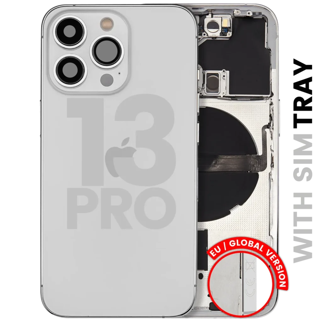 Back Housing W/ Small Parts For iPhone 13 Pro (EU / Global Version) (Used OEM Pull: Grade C) (Silver)