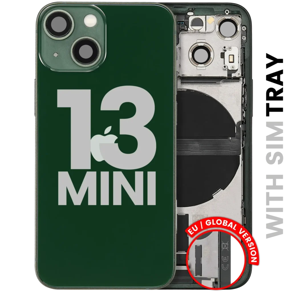 Back Housing W/ Charging Port Flex & Small Parts For iPhone 13 Mini (EU / Global Version) (Used OEM Pull: Grade C) (Green)