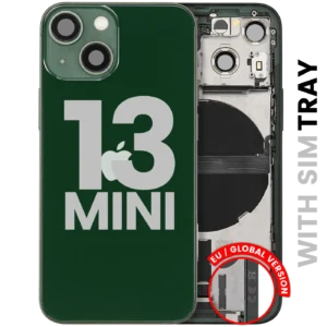 Back Housing W/ Charging Port Flex & Small Parts For iPhone 13 Mini (EU / Global Version) (Used OEM Pull: Grade C) (Green)