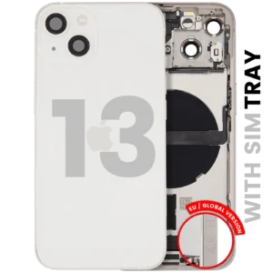 Back Housing W/ Charging Port Flex & Small Parts For iPhone 13 (EU / Global Version) (Used OEM Pull: Grade A) (Starlight)