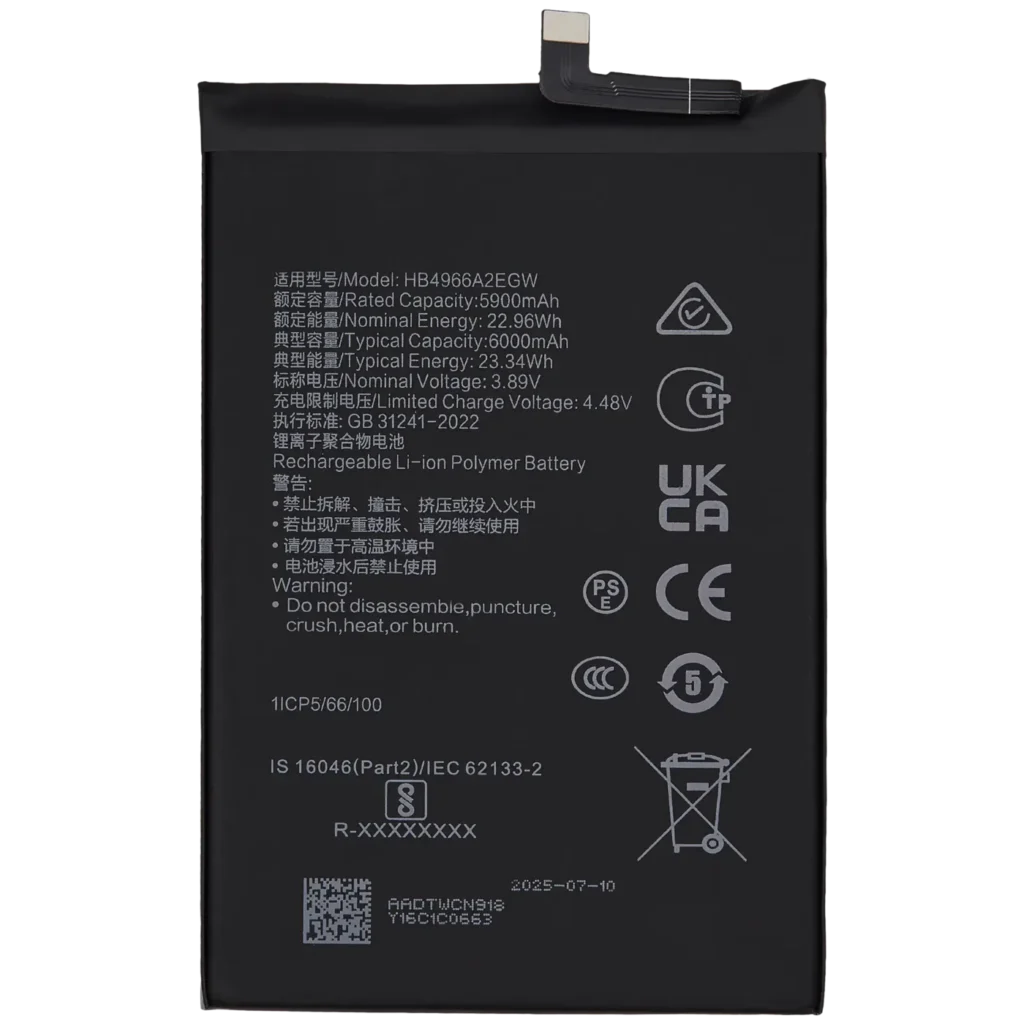 Replacement Battery For Honor X7B / Play 8T / Play 50 Plus / PIay 9T / PIay 60 Plus (HB4966A2EGW)