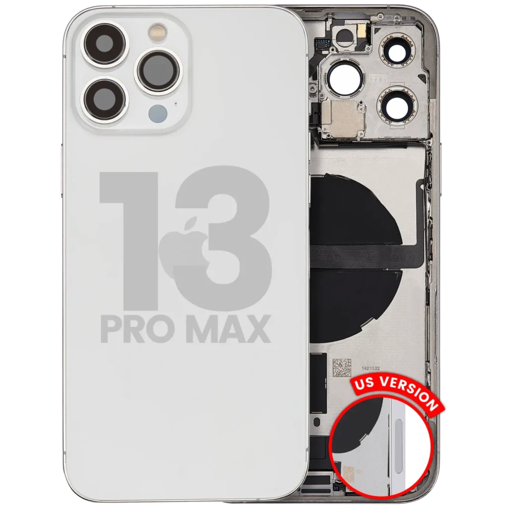 Back Housing W/ Small Parts For iPhone 13 Pro Max (US Version) (Used OEM Pull: Grade A) (Silver)
