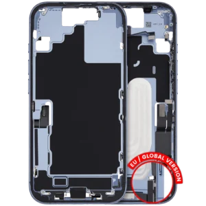 Mid-Frame Housing W/ Charging Port Flex & Small Parts For iPhone 17 (EU / Global Version) (Used OEM Pull: Grade C) (Mist Blue)