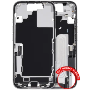 Mid-Frame Housing W/ Charging Port Flex & Small Parts For iPhone 17 (EU / Global Version) (Used OEM Pull: Grade C) (White)