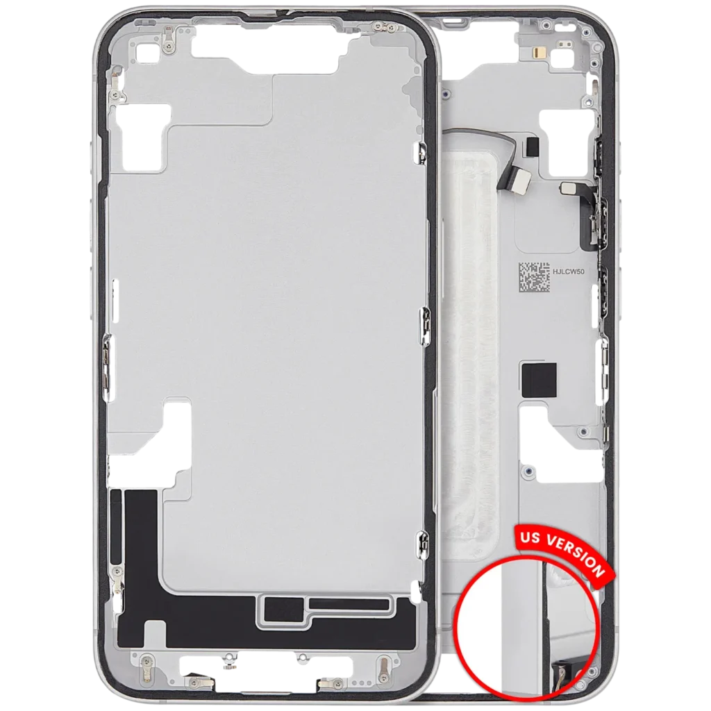 Mid-Frame Housing W/ Small Parts For iPhone 16e / 17e (US Version) (Used OEM Pull: Grade A) (White)