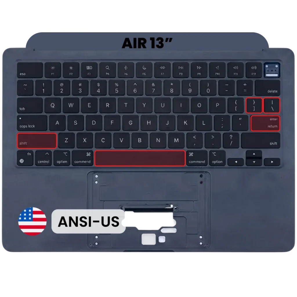 Top Case with Battery and Keyboard (ANSI US) For MacBook Air 13" A2681 (2022) (Used OEM Pull: Grade A) (Midnight)