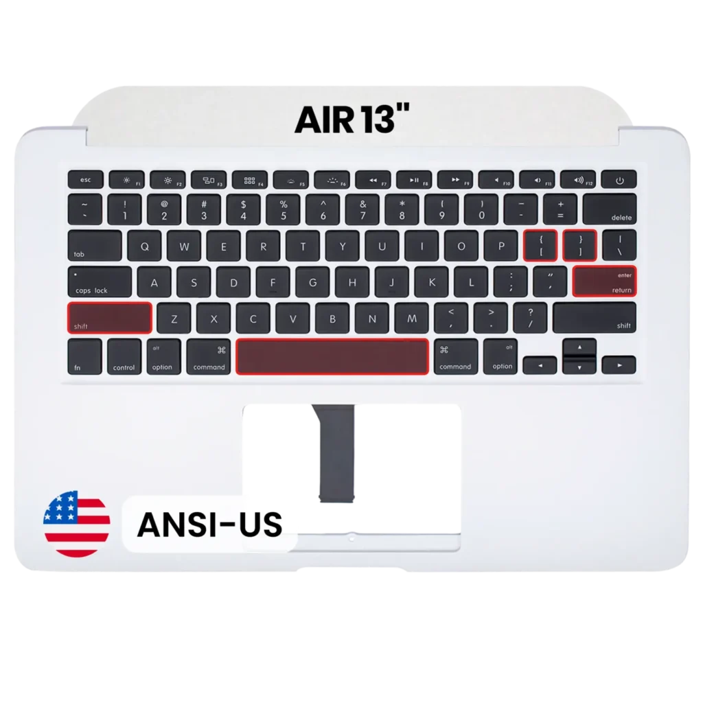 Top Case with Keyboard (ANSI US) For MacBook Air 13" A1466 (2012) (Used OEM Pull: Grade A)
