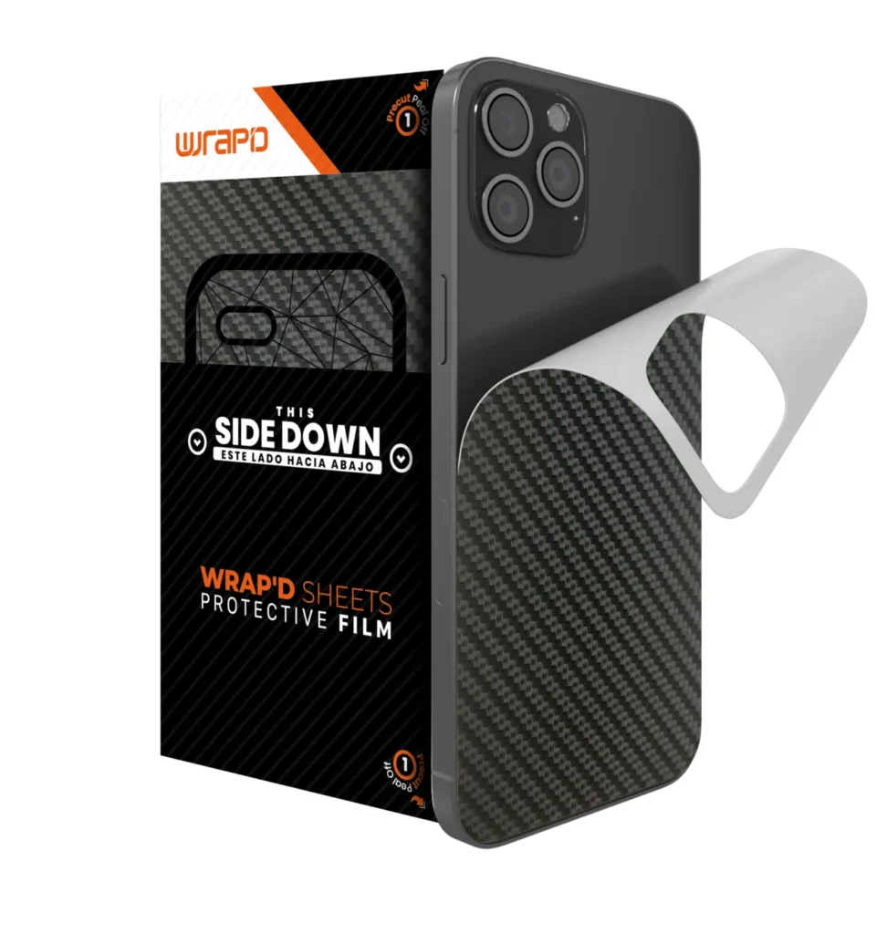 Wrapd Back Skin - Carbon Fiber (Black) (5 Pack)
