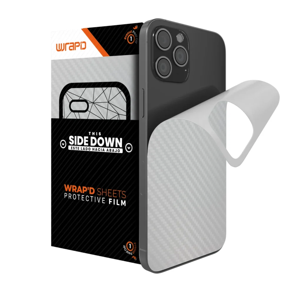 Wrapd Back Skin - Carbon Fiber (White) (5 Pack)