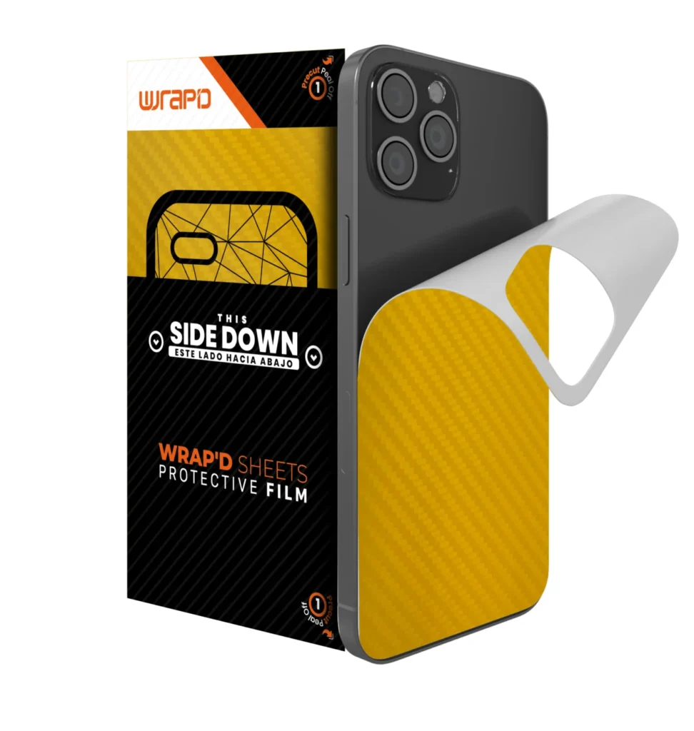 Wrapd Back Skin - Carbon Fiber (Yellow) (5 Pack)