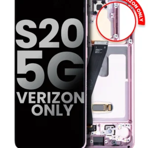 OLED Assembly With Frame For Samsung Galaxy S20 5G (Verizon 5G UW Frame Only) (Used OEM Pull: Grade A) (Cloud Pink)