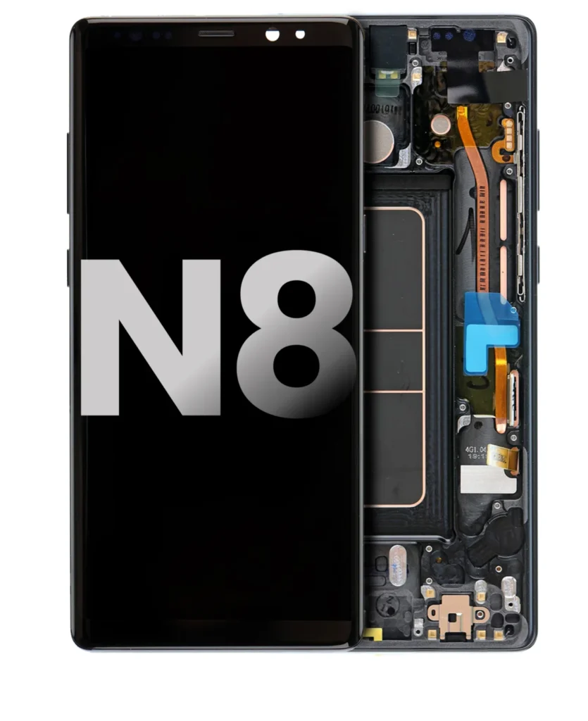 OLED Assembly With Frame For Samsung Galaxy Note 8 (Used OEM Pull: Grade A) (Midnight Black)