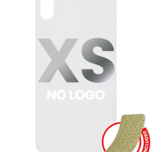 Back Glass With 3M Adhesive For iPhone XS (No Logo / Large Camera Hole) (Silver)