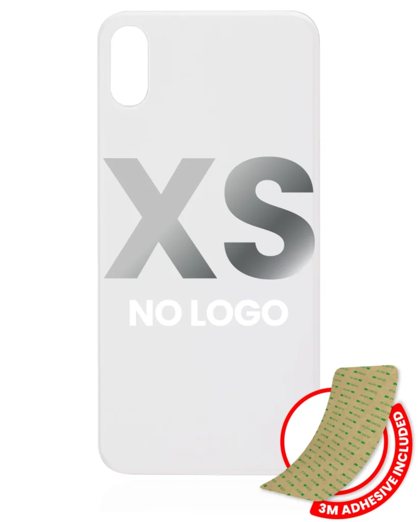 Back Glass With 3M Adhesive For iPhone XS (No Logo / Large Camera Hole) (Silver)