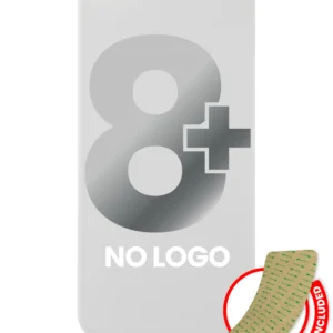 Back Glass With 3M Adhesive For iPhone 8 Plus (No Logo / Large Camera Hole) (Silver)