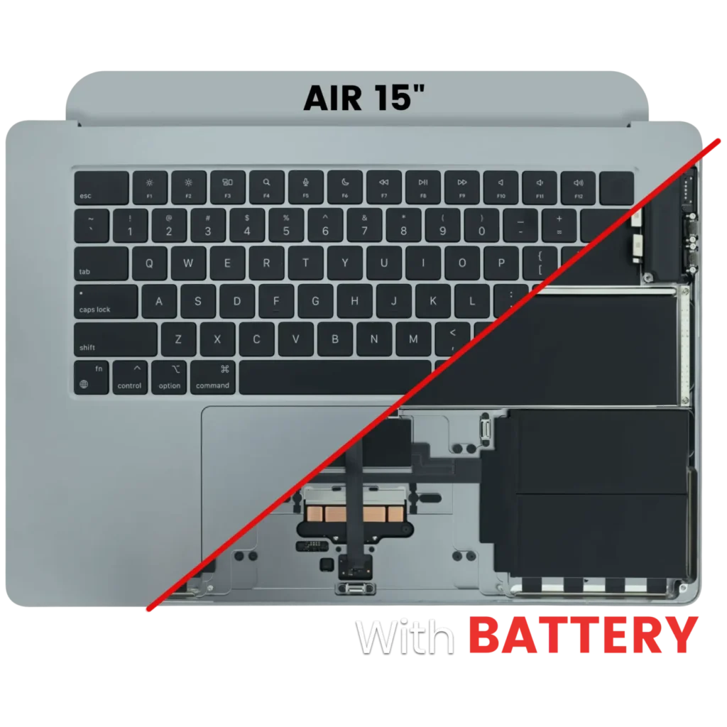 Top Case with Battery and Keyboard (ANSI US) For MacBook Air 15" A2941 (2023) (Used OEM Pull: Grade A) (Space Gray)