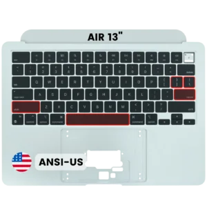Top Case with Keyboard (ANSI US) For MacBook Air 13" A2681 (2022) (Used OEM Pull: Grade A) (Silver)