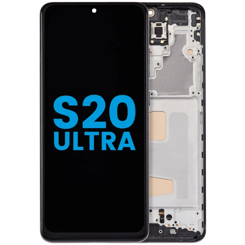 LCD Assembly With Frame (Without FingerPrint Sensor) For Samsung Galaxy S20 Ultra 5G (Aftermarket: Incell) (Cosmic Black)