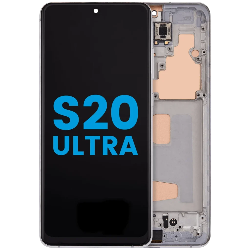 LCD Assembly With Frame (Without FingerPrint Sensor) For Samsung Galaxy S20 Ultra 5G (Aftermarket: Incell) (Cloud White)