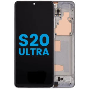 LCD Assembly With Frame (Without FingerPrint Sensor) For Samsung Galaxy S20 Ultra 5G (Aftermarket: Incell) (Cloud White)