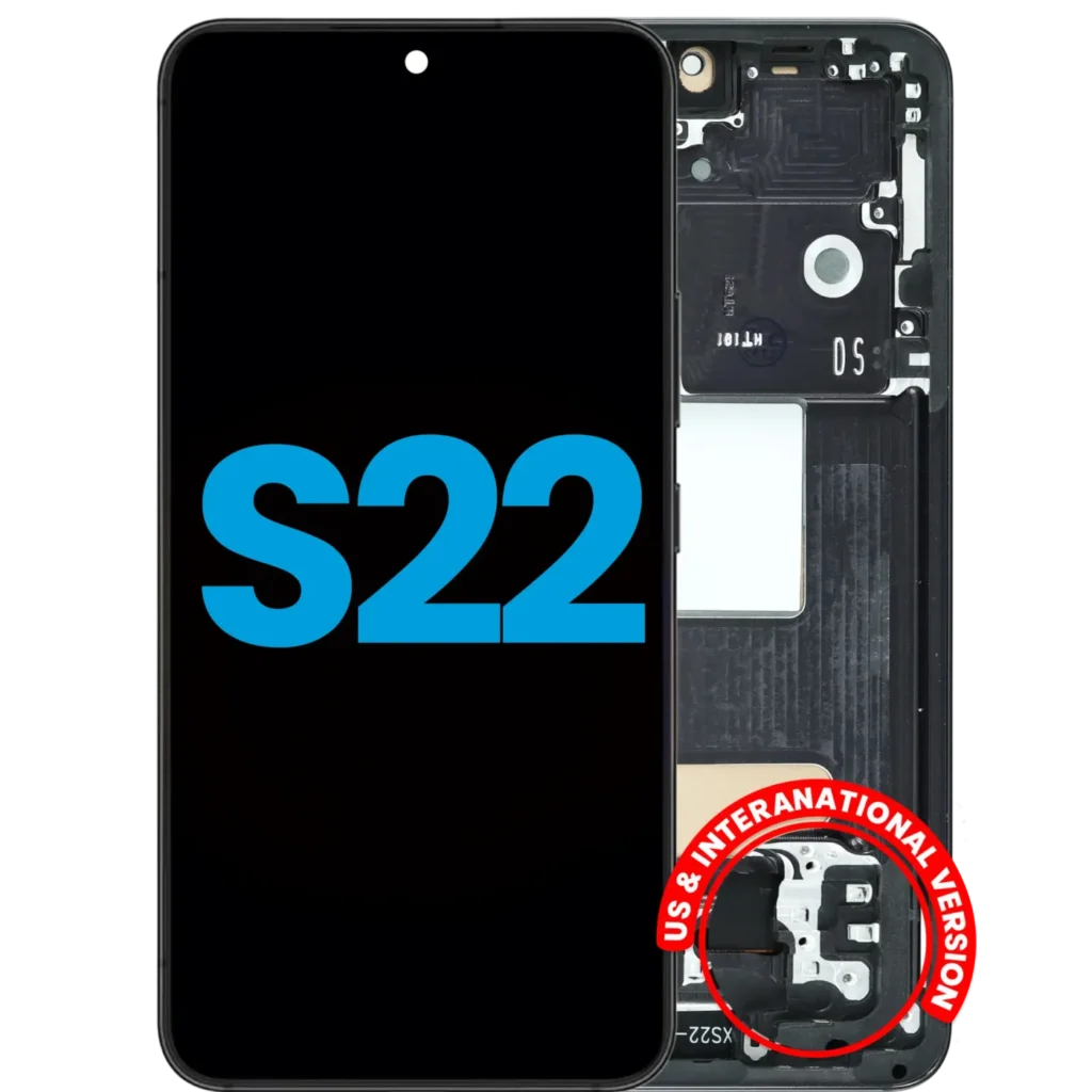 LCD Assembly With Frame (Without FingerPrint Sensor) For Samsung Galaxy S22 5G (Aftermarket: Incell) (Phantom Black)