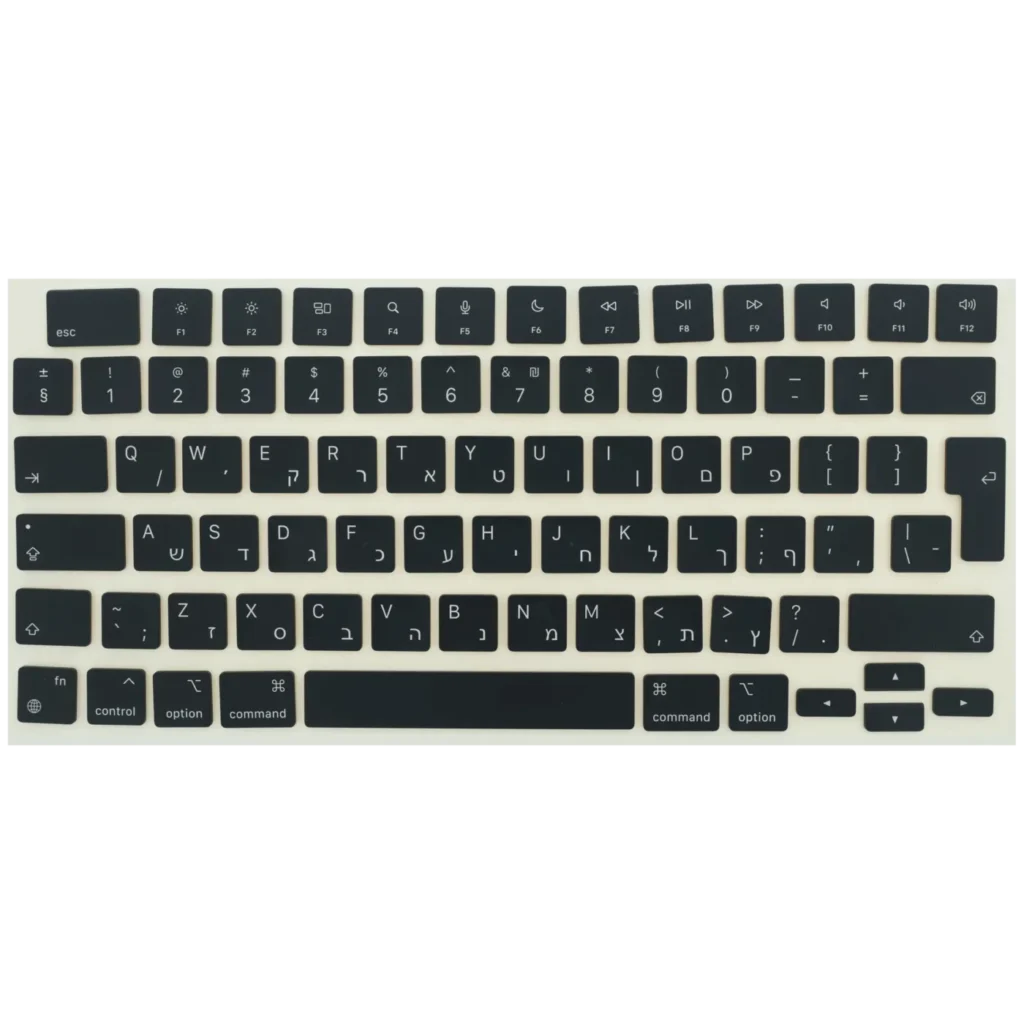 Keycap Kit (Hebrew) For MacBook Air 13" / Air 15" / Pro 14" / Pro 16" (2021 - 2026) (Space Black)
