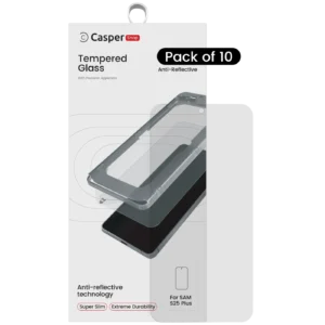 Casper Snap Tempered Glass For Samsung Galaxy S25 Plus 5G (10 Pack) (AR Clear)