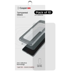 Casper Snap Tempered Glass For Samsung Galaxy S26 Plus 5G (10 Pack) (AR Clear)