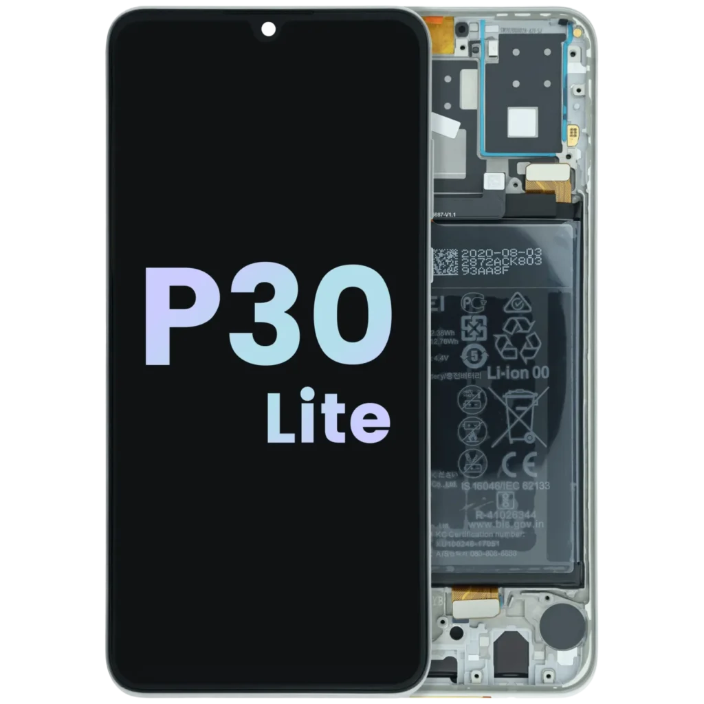 OLED Assembly With Frame For Huawei P30 Lite (2019) (Global Edition) (Huawei Genuine) (White)