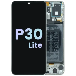 OLED Assembly With Frame For Huawei P30 Lite (2019) (Global Edition) (Huawei Genuine) (White)