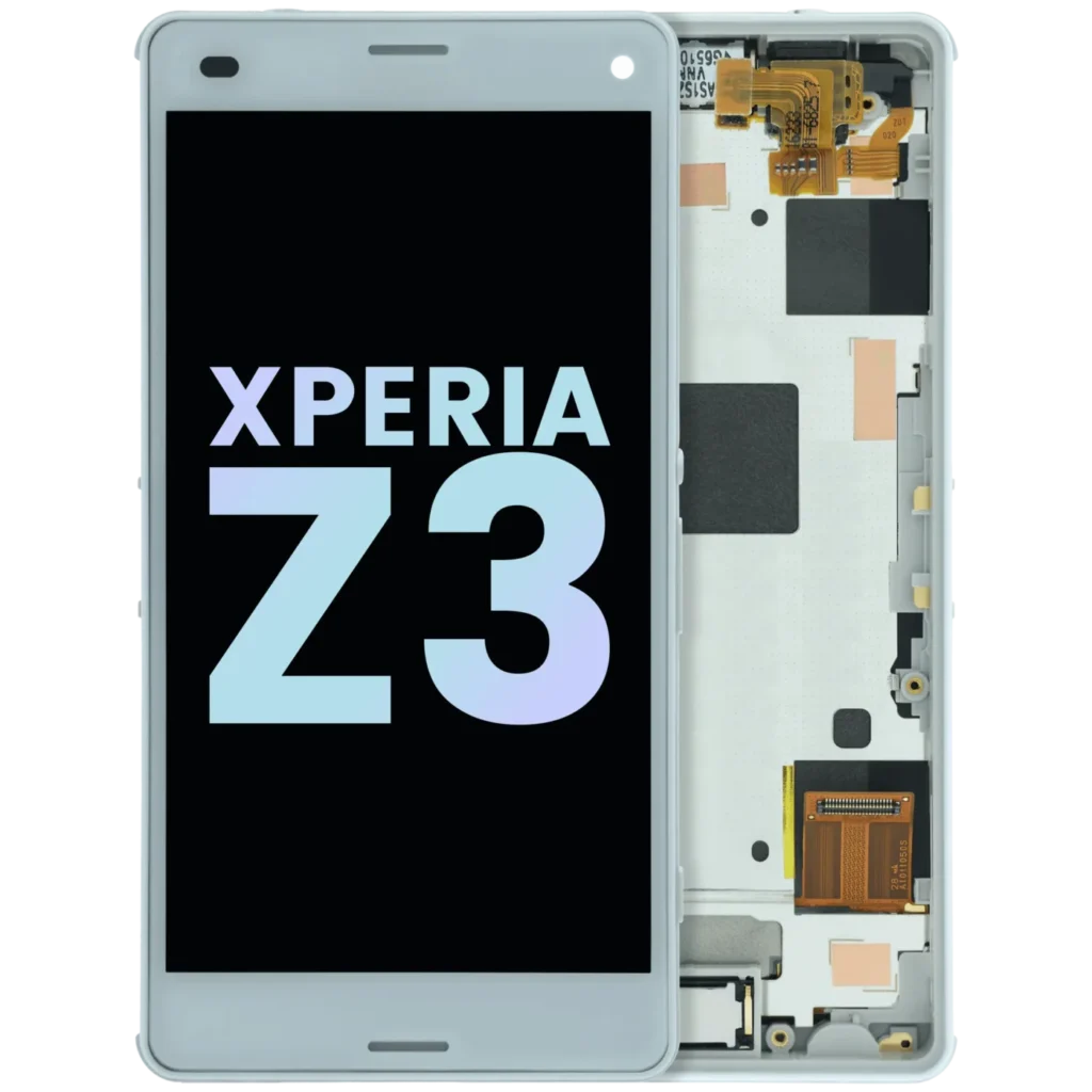 LCD Assembly With Frame For Sony Xperia Z3 (Genuine) (White)