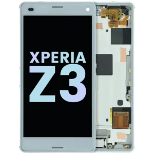 LCD Assembly With Frame For Sony Xperia Z3 (Genuine) (White)