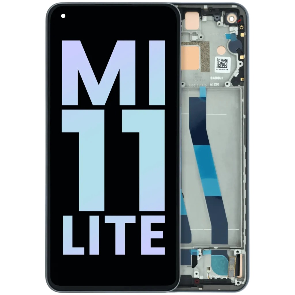 OLED Assembly With Frame Compatible For Xiaomi Mi 11 Lite (Genuine) (Black)