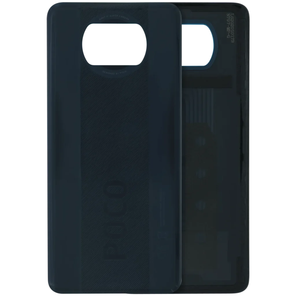 Back Cover Glass Without Camera Lens For Xiaomi Poco X3 (Genuine) (Black)