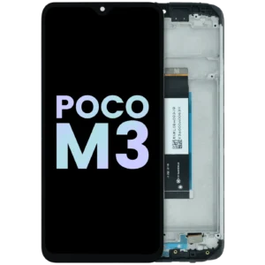LCD Assembly With Frame Compatible For Xiaomi Poco M3 (Genuine) (Black)