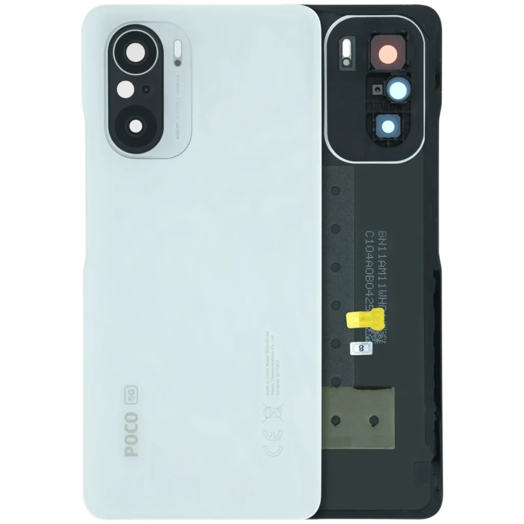 Back Cover Glass With Camera Lens For Xiaomi Poco F3 (Genuine) (White)