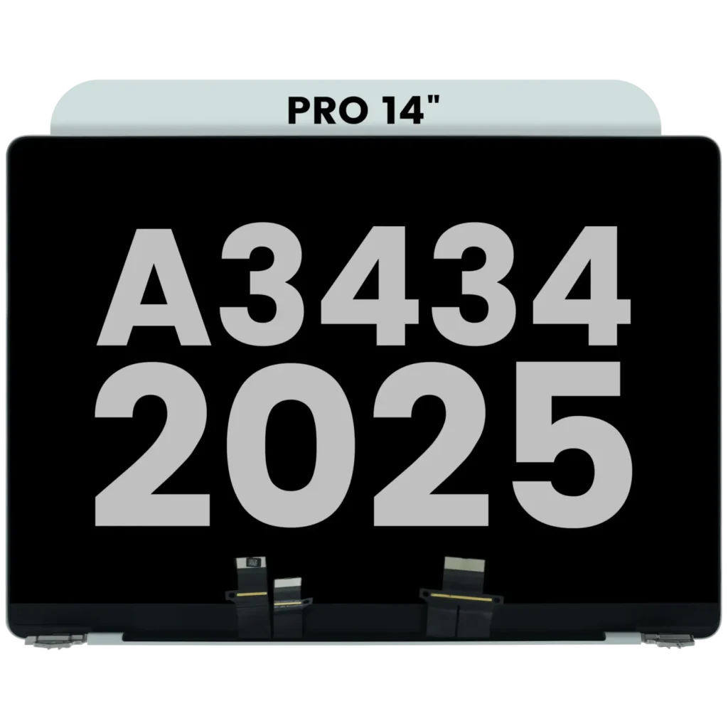 Complete LCD Display Assembly (Glossy) For MacBook Pro 14" A3434 (2025)(Pre-installed Lid Angle Sensor cable) (Used OEM Pull: Grade A) (Silver)