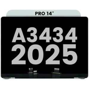 Complete LCD Display Assembly (Glossy) For MacBook Pro 14" A3434 (2025)(Pre-installed Lid Angle Sensor cable) (Used OEM Pull: Grade A) (Silver)