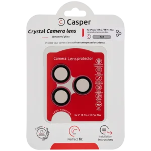 Casper Camera Lens Protector Compatible For iPhone 18 Pro / 18 Pro Max (Red) (Clear)
