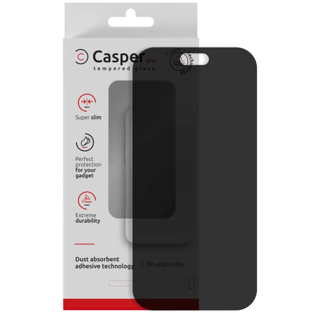 Casper Pro Tempered Glass Compatible For iPhone 18 Pro (Retail Pack) (Privacy)