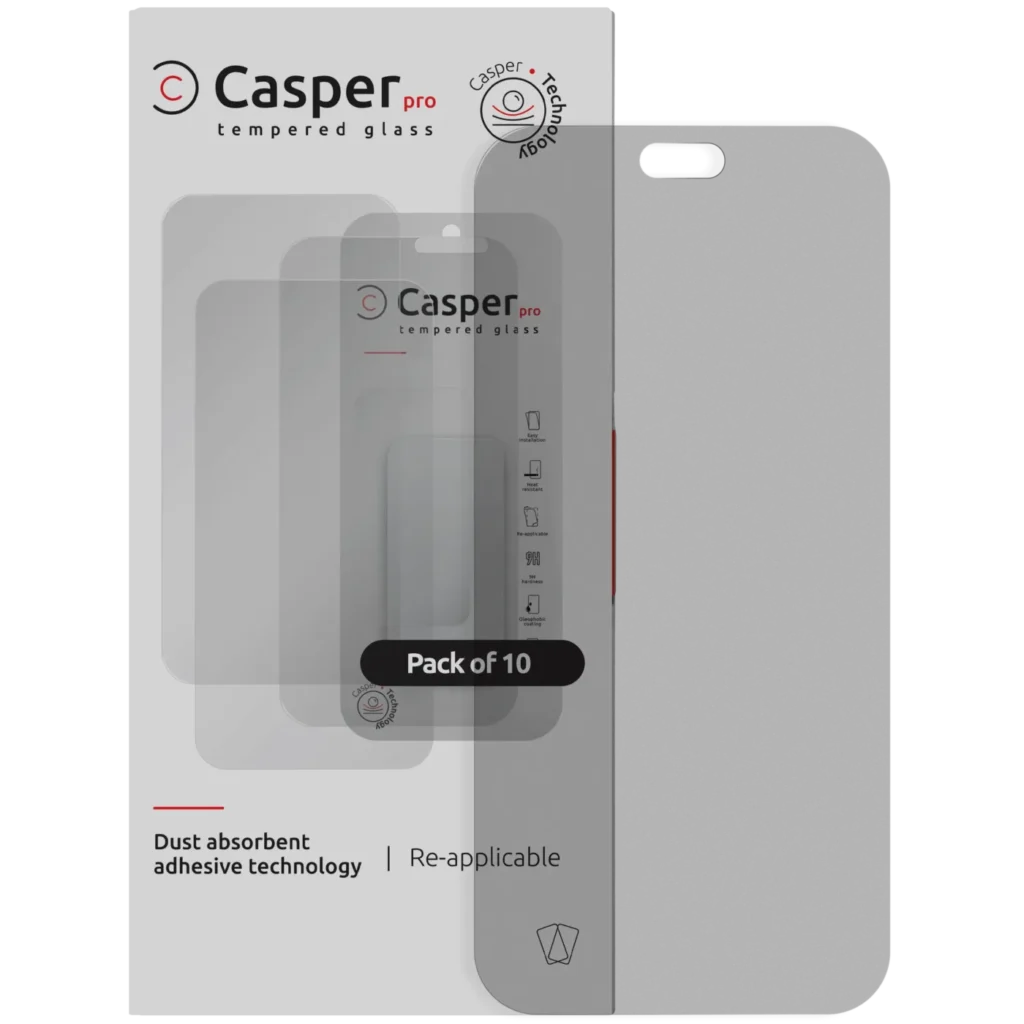 Casper Pro Tempered Glass Compatible For iPhone 18 Pro Max (10 Pack) (Matte)