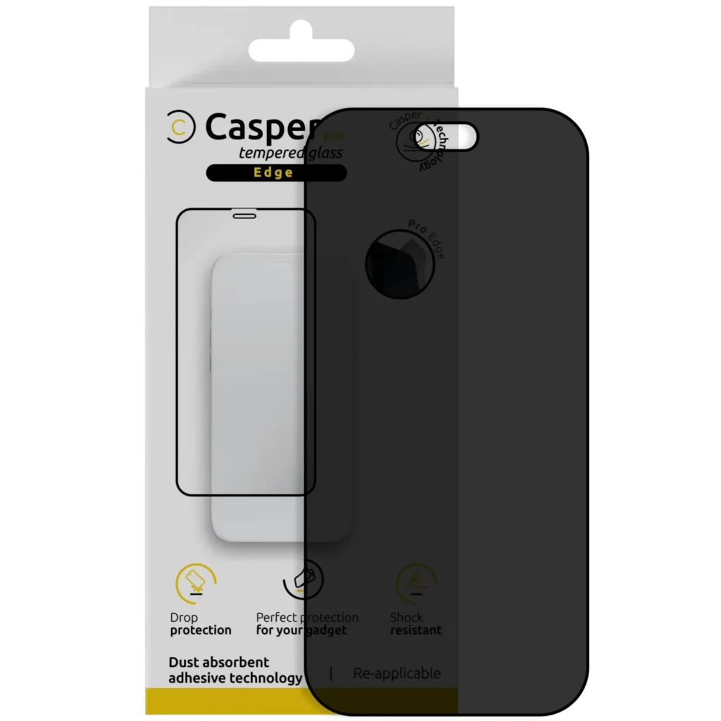 Casper Pro Edge Tempered Glass Compatible For iPhone 18 Pro (Retail Pack) (Privacy)